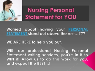 Nursing Personal Statement