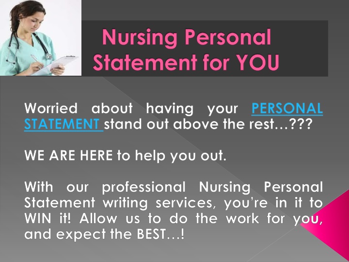 nursing personal statement for you