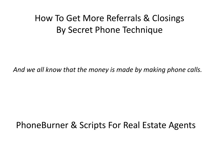 phoneburner scripts for real estate agents