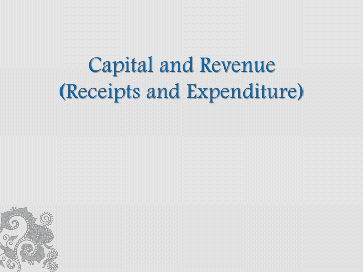 capital and revenue receipts and expenditure