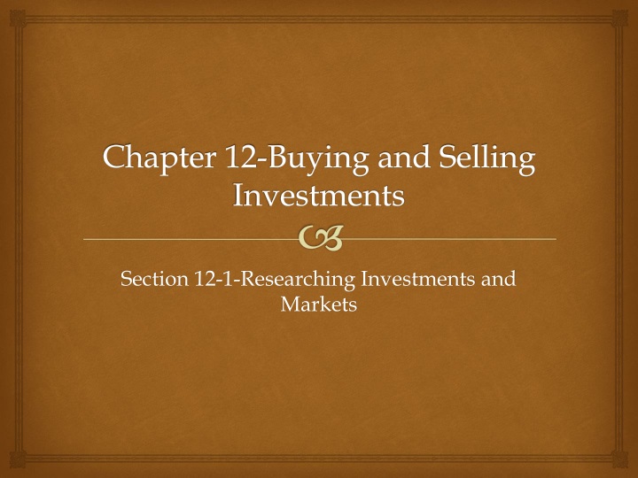 chapter 12 buying and selling investments