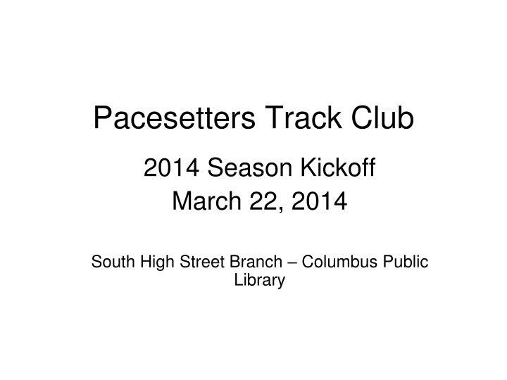 pacesetters track club