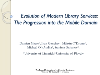 Evolution of Modern Library Services: The Progression into the Mobile Domain
