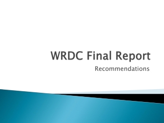 WRDC Final Report