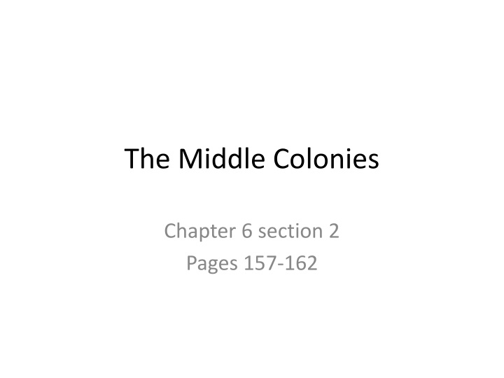 the middle colonies