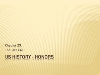 US History - HOnors