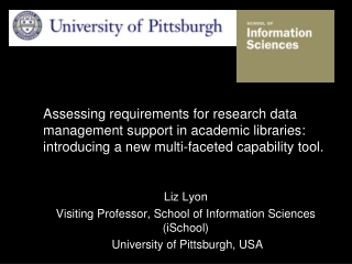Liz Lyon Visiting Professor, School of Information Sciences ( iSchool )