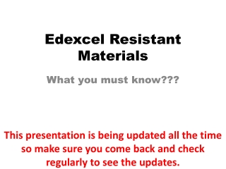 Edexcel Resistant Materials