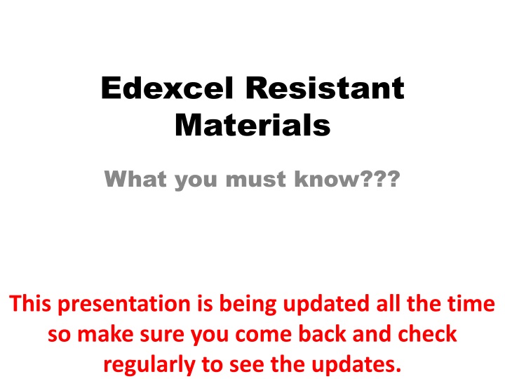 edexcel resistant materials
