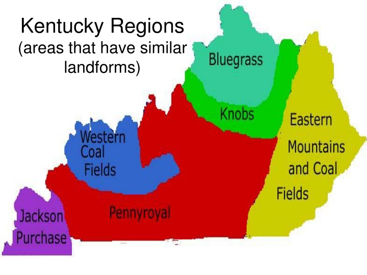 kentucky regions areas that have similar landforms