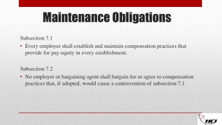 Maintenance Obligations