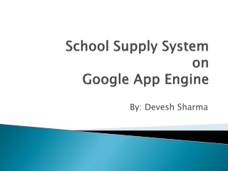 School Supply System on Google App Engine