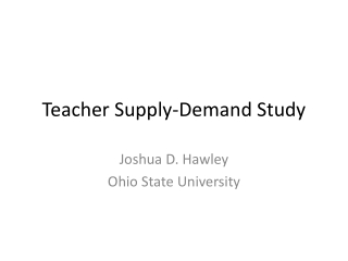 Teacher Supply-Demand Study