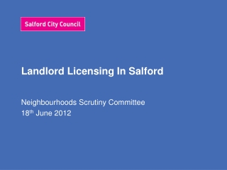 Landlord Licensing In Salford