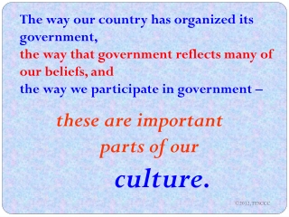 The way our country has organized its government,