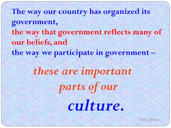 the way our country has organized its government