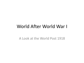 World After World War I