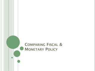 Comparing Fiscal &amp; Monetary Policy