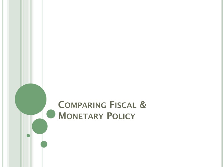 comparing fiscal monetary policy