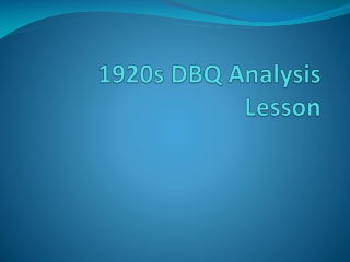 1920s DBQ Analysis Lesson