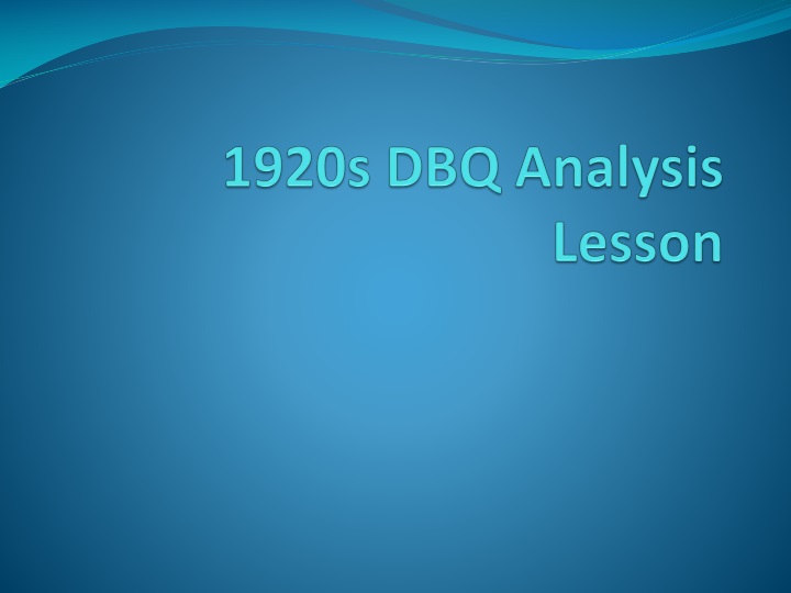 1920s dbq analysis lesson