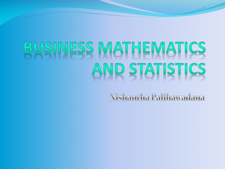 business mathematics and statistics