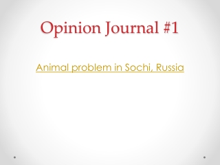 Opinion Journal #1