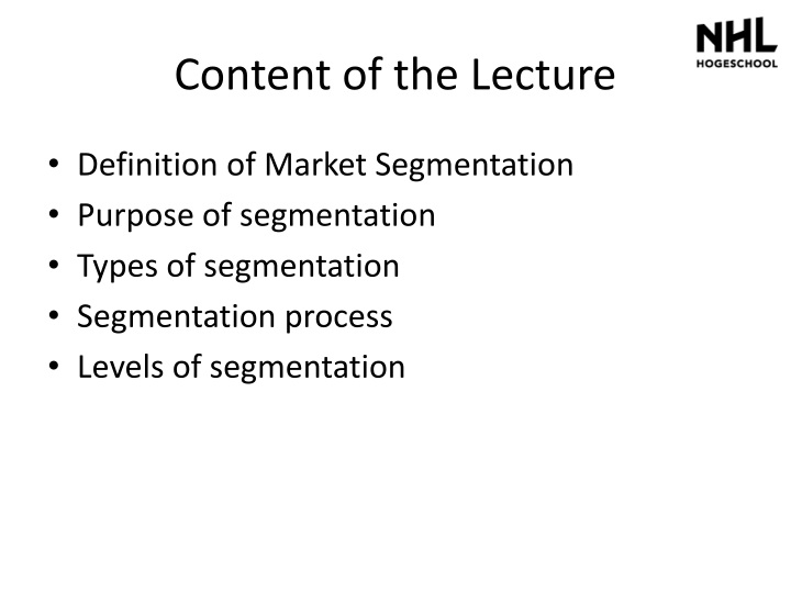 content of the lecture