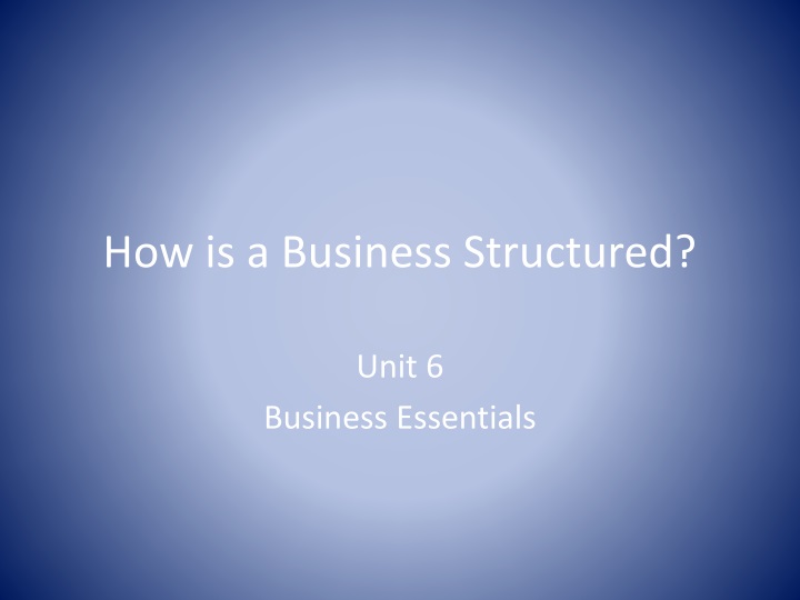 how is a business structured
