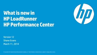 What is new in HP LoadRunner HP Performance Center