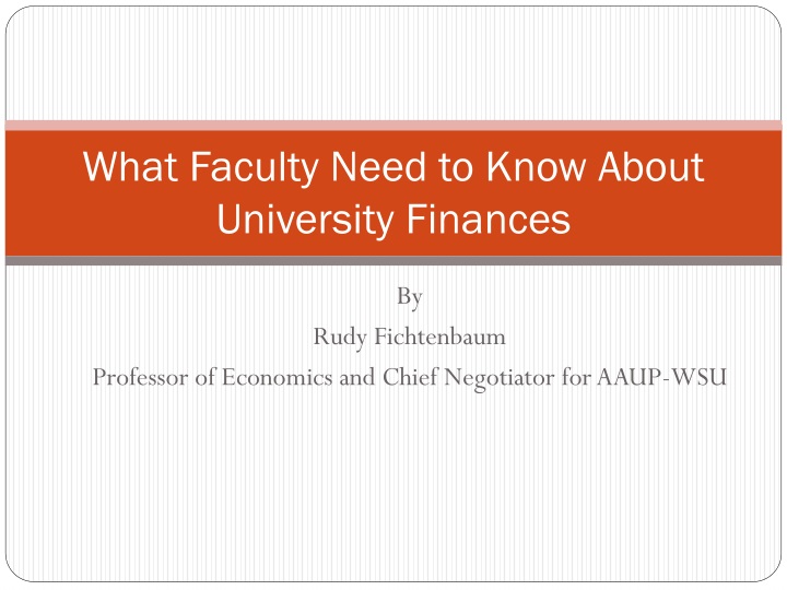 what faculty need to know about university finances
