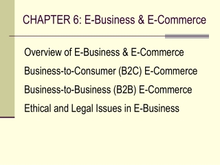CHAPTER 6: E-Business &amp; E-Commerce
