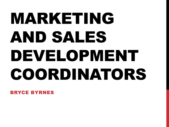 marketing and sales development coordinators