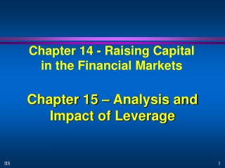 Chapter 14 - Raising Capital in the Financial Markets