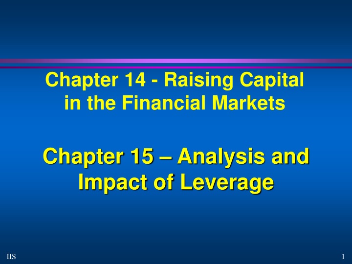 chapter 14 raising capital in the financial markets