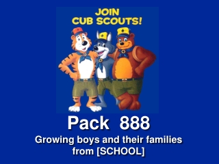 Pack 888 Growing boys and their families from [SCHOOL]