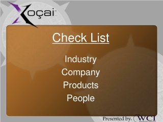 Check List Industry Company Products People