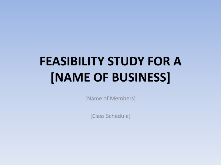 feasibility study for a name of business