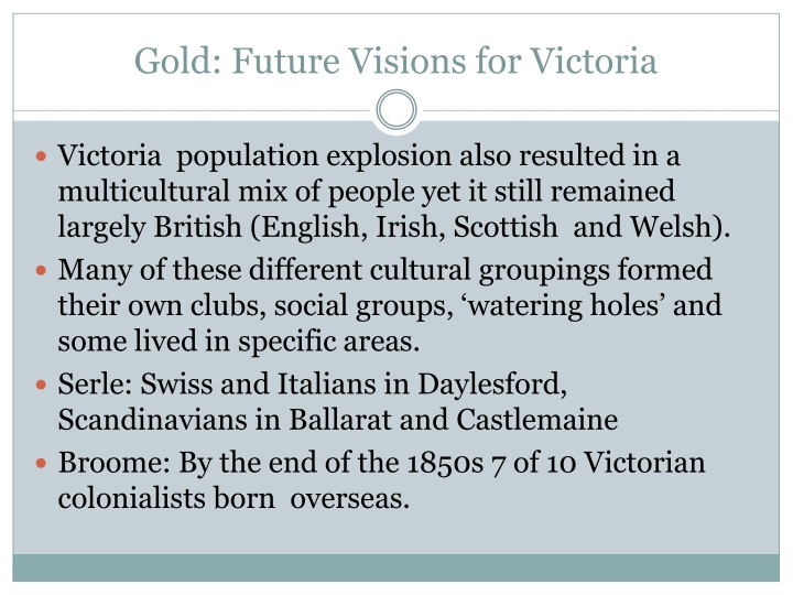 gold future visions for victoria
