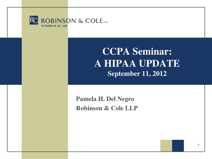 ccpa seminar a hipaa update september 11 2012