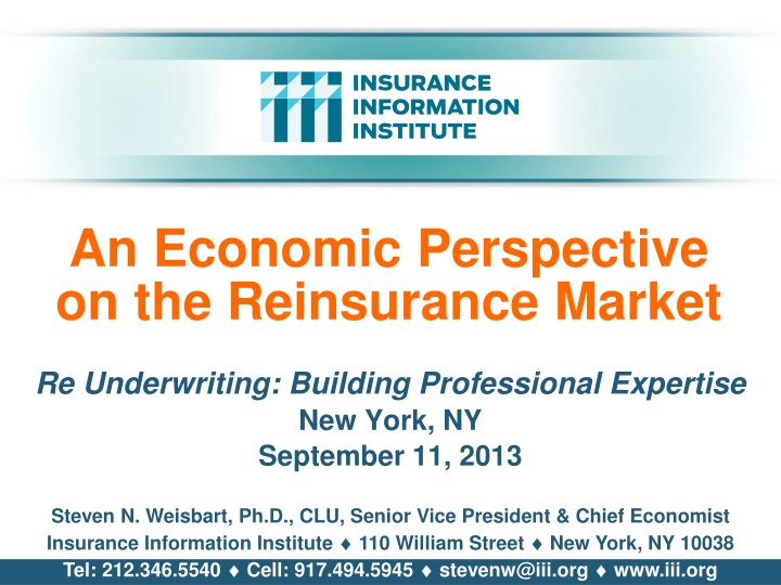 an economic perspective on the reinsurance market