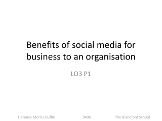 Benefits of social media for business to an organisation