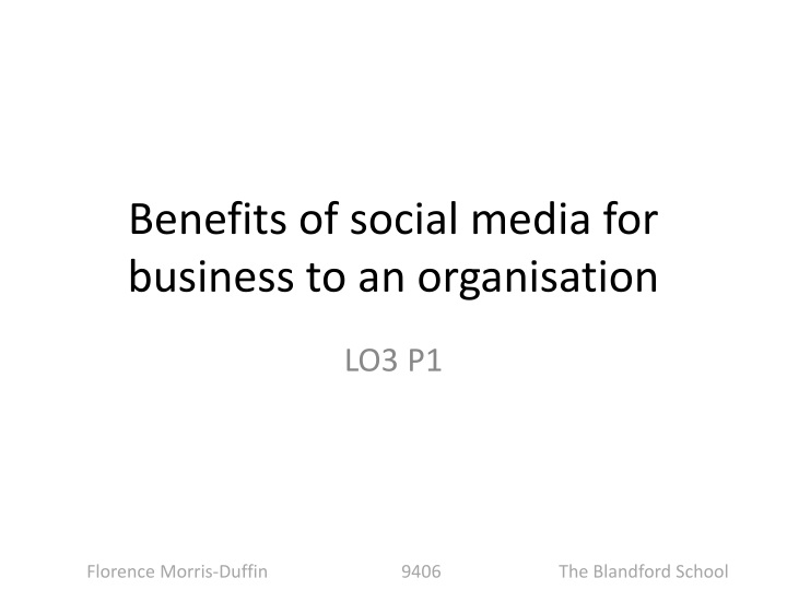 benefits of social media for business to an organisation