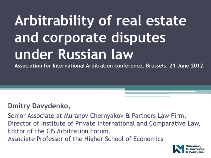 arbitrability of real estate and corporate