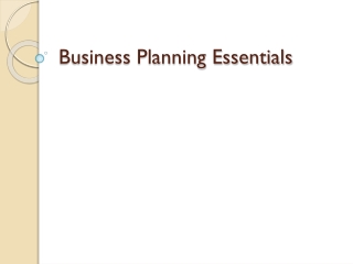 Business Planning Essentials