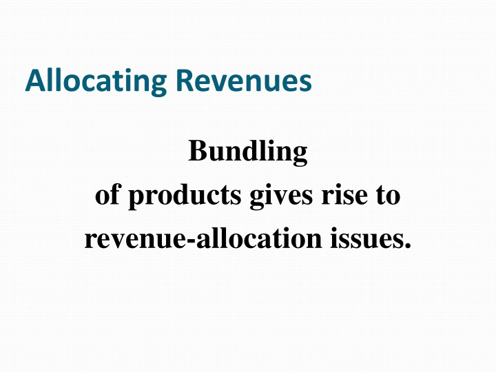 allocating revenues