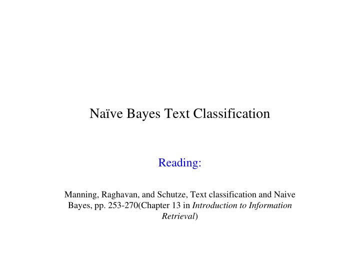 na ve bayes text classification