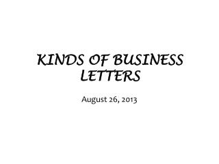 KINDS OF BUSINESS LETTERS