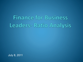 Finance for Business Leaders- Ratio Analysis
