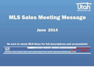 MLS Sales Meeting Message June 2014